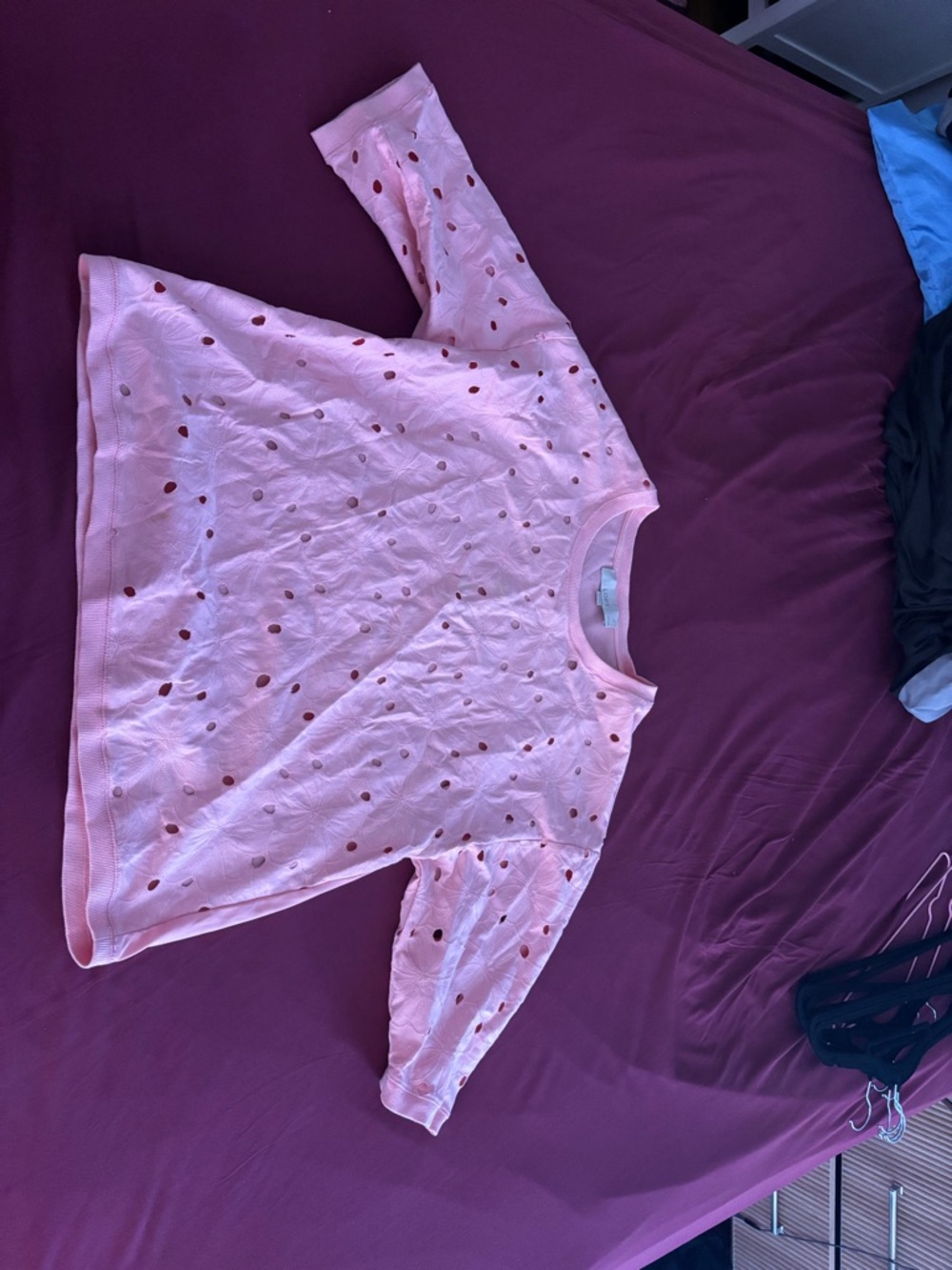 LOFT Light Pink Eyelet Long Sleeve Kids Top